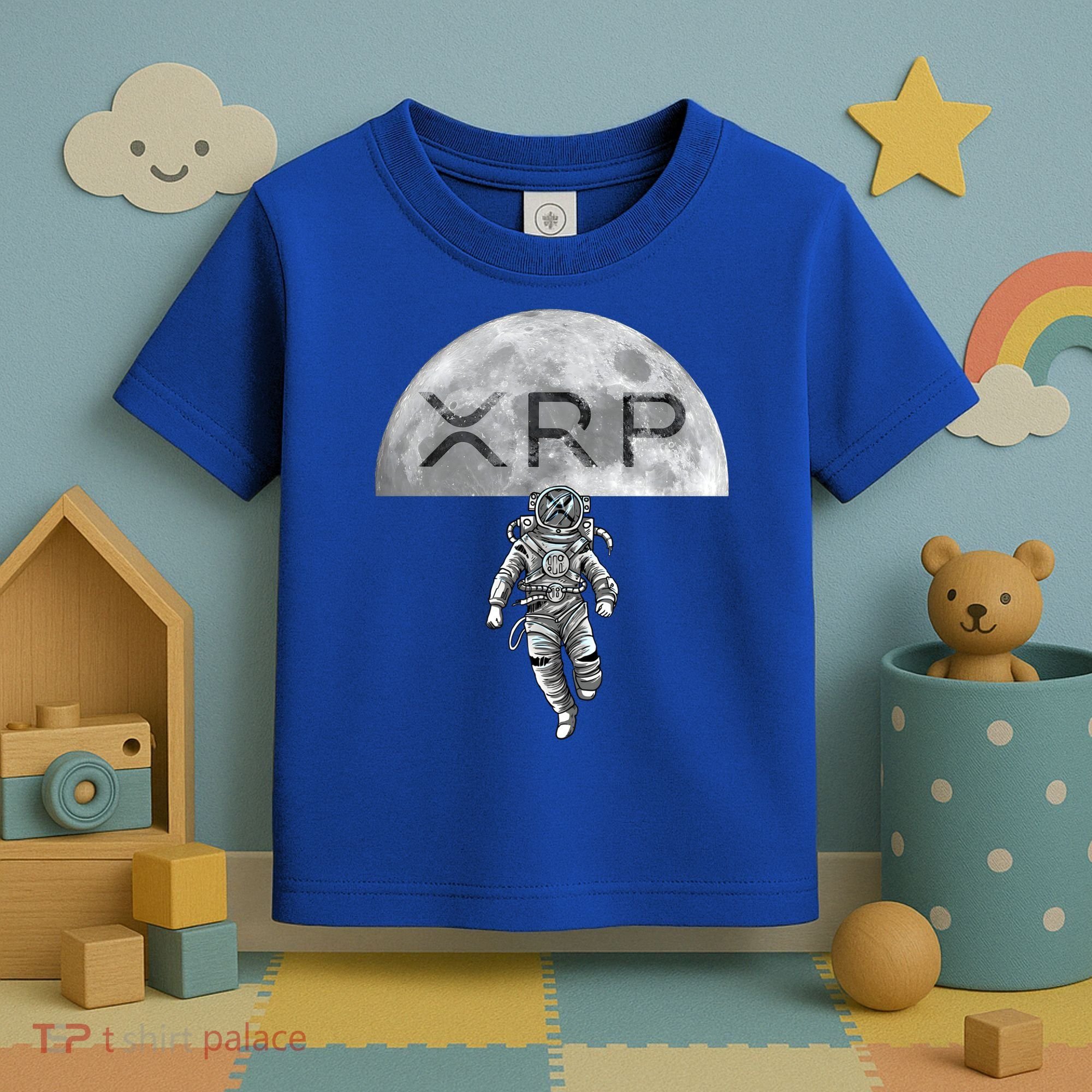 Xrp Moon Astronaut Ripple Cryptocurrency Graphic Cute Gift Toddler T-Shirt