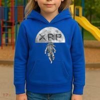 Xrp Moon Astronaut Ripple Cryptocurrency Graphic Cute Gift Kids Hoodie thumb 3