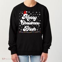 XMas Merry Christmas Bruh Meme Funny Christmas Women's Sweatshirt thumb 0