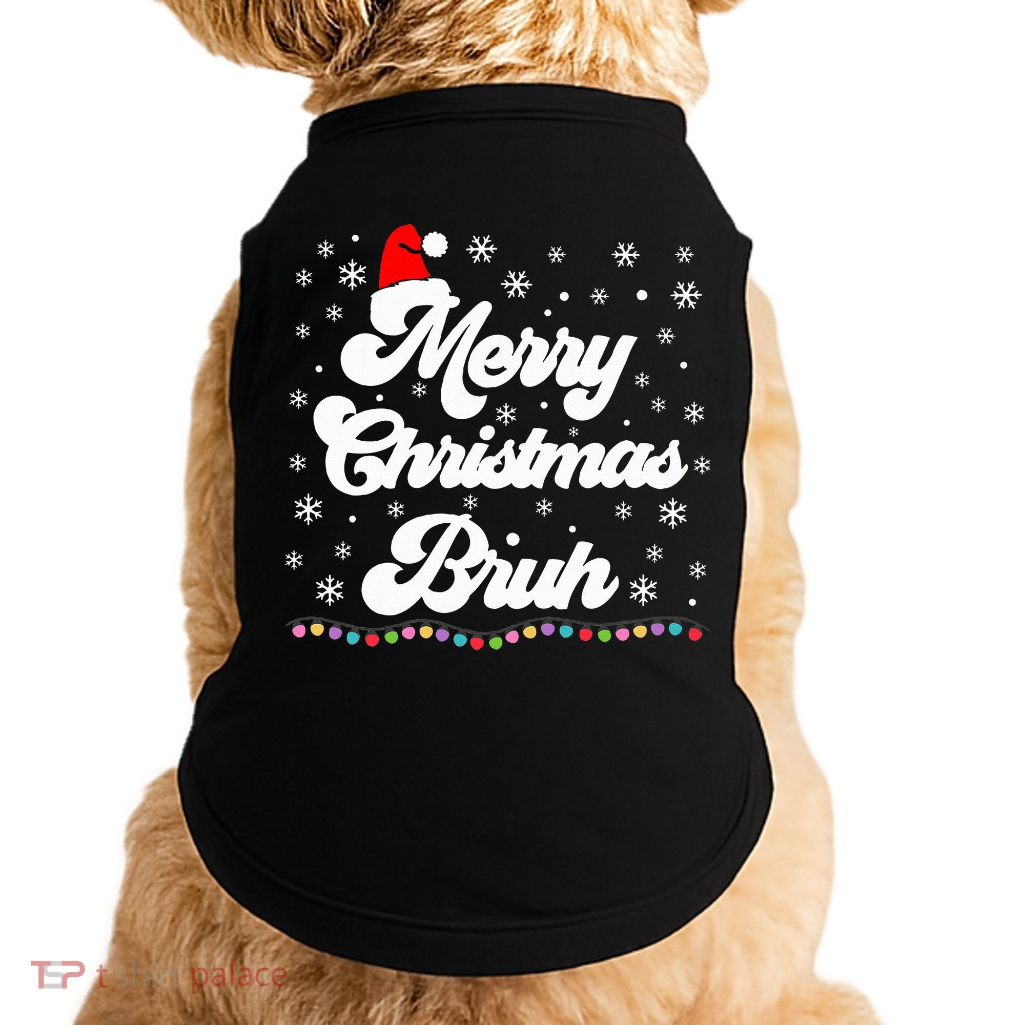 XMas Merry Christmas Bruh Meme Funny Christmas Doggie Tank