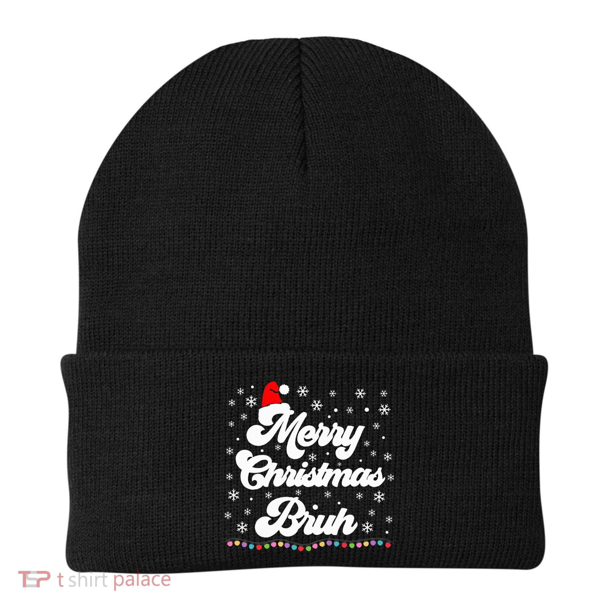 XMas Merry Christmas Bruh Meme Funny Christmas Beanie
