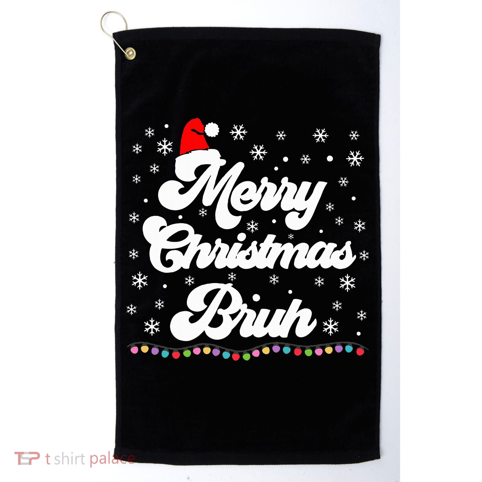 XMas Merry Christmas Bruh Meme Funny Christmas Golf Towel