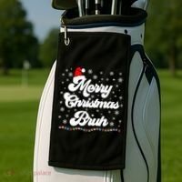 XMas Merry Christmas Bruh Meme Funny Christmas Golf Towel thumb 2