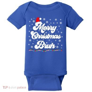 XMas Merry Christmas Bruh Meme Funny Christmas Baby Bodysuit