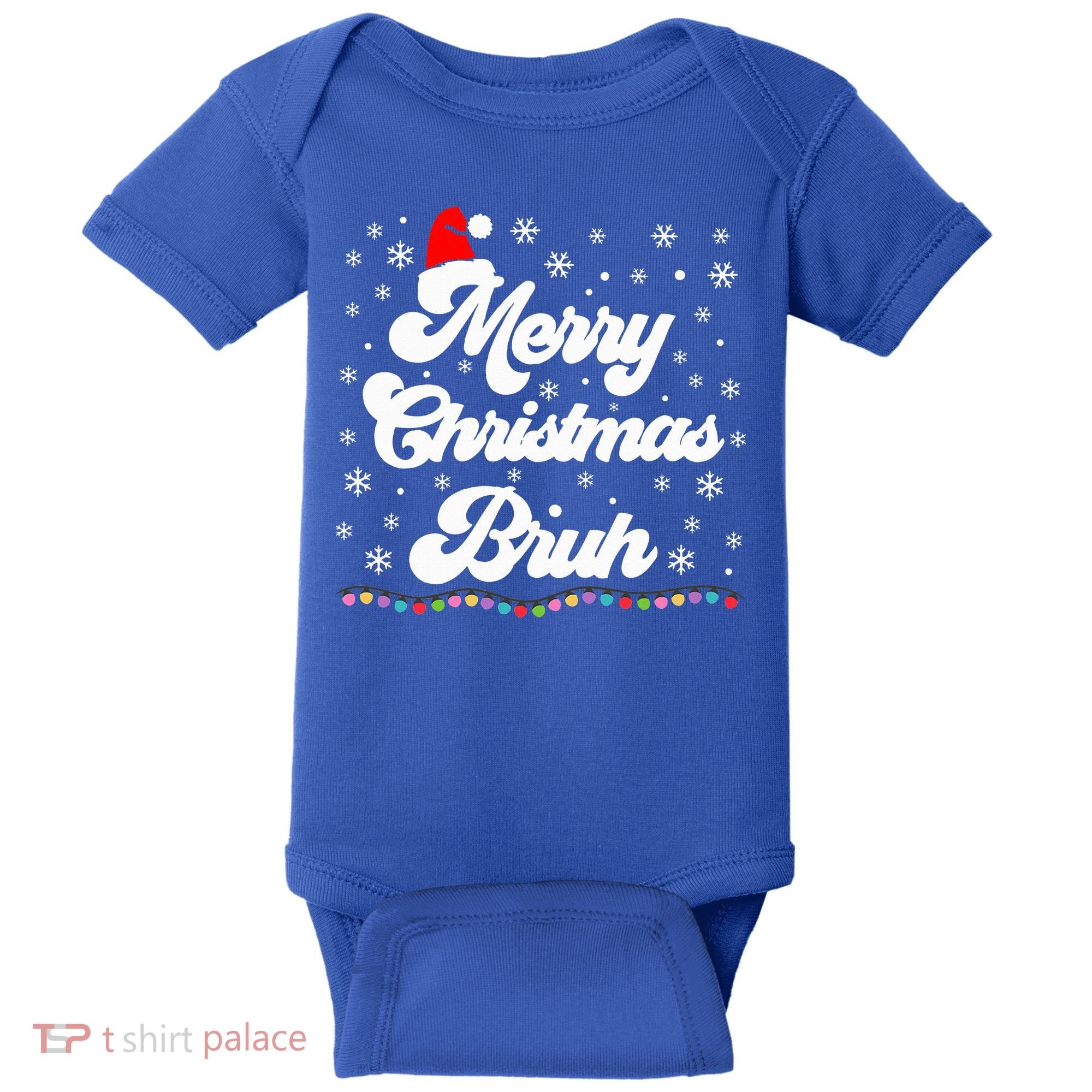 XMas Merry Christmas Bruh Meme Funny Christmas Baby Bodysuit