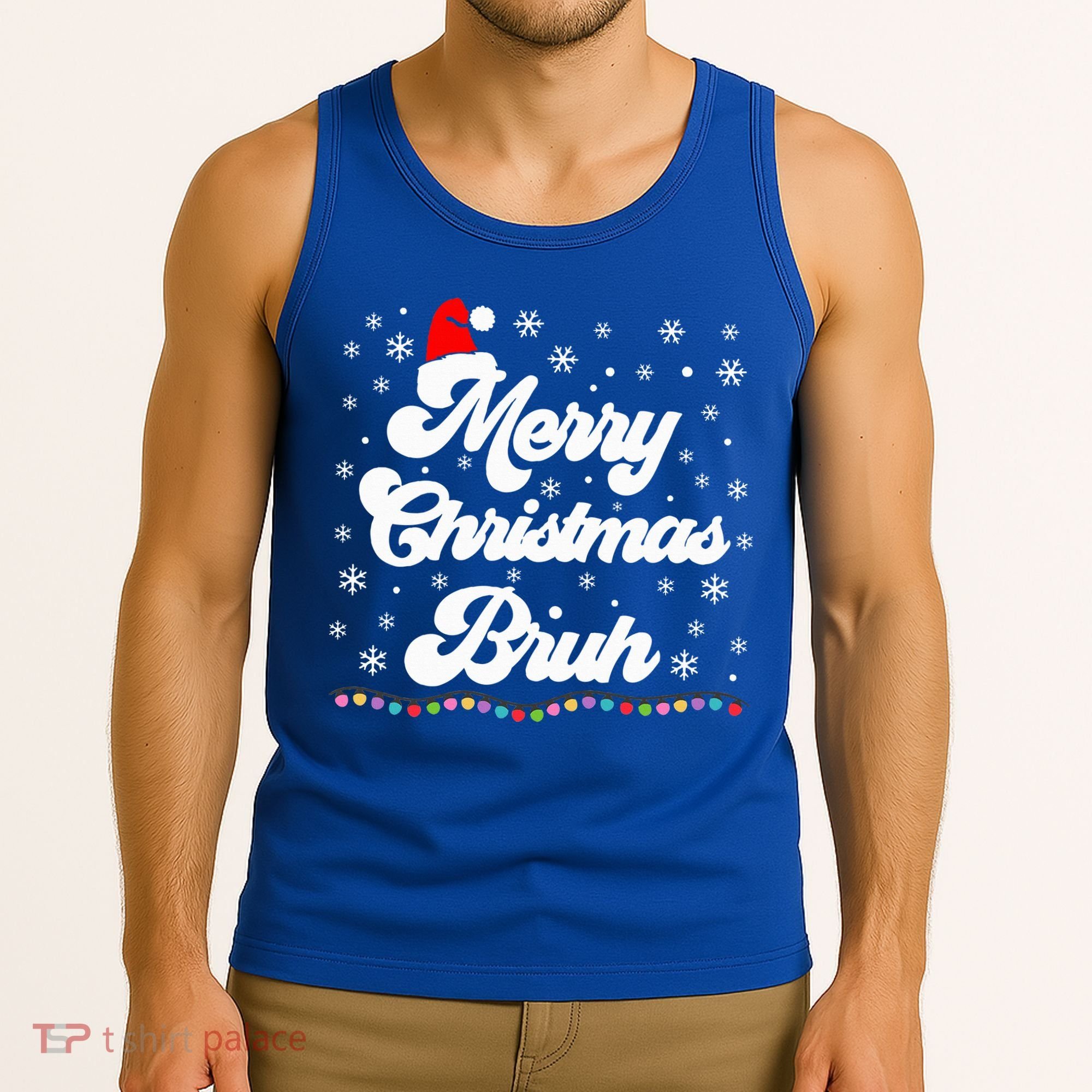 XMas Merry Christmas Bruh Meme Funny Christmas Tank Top