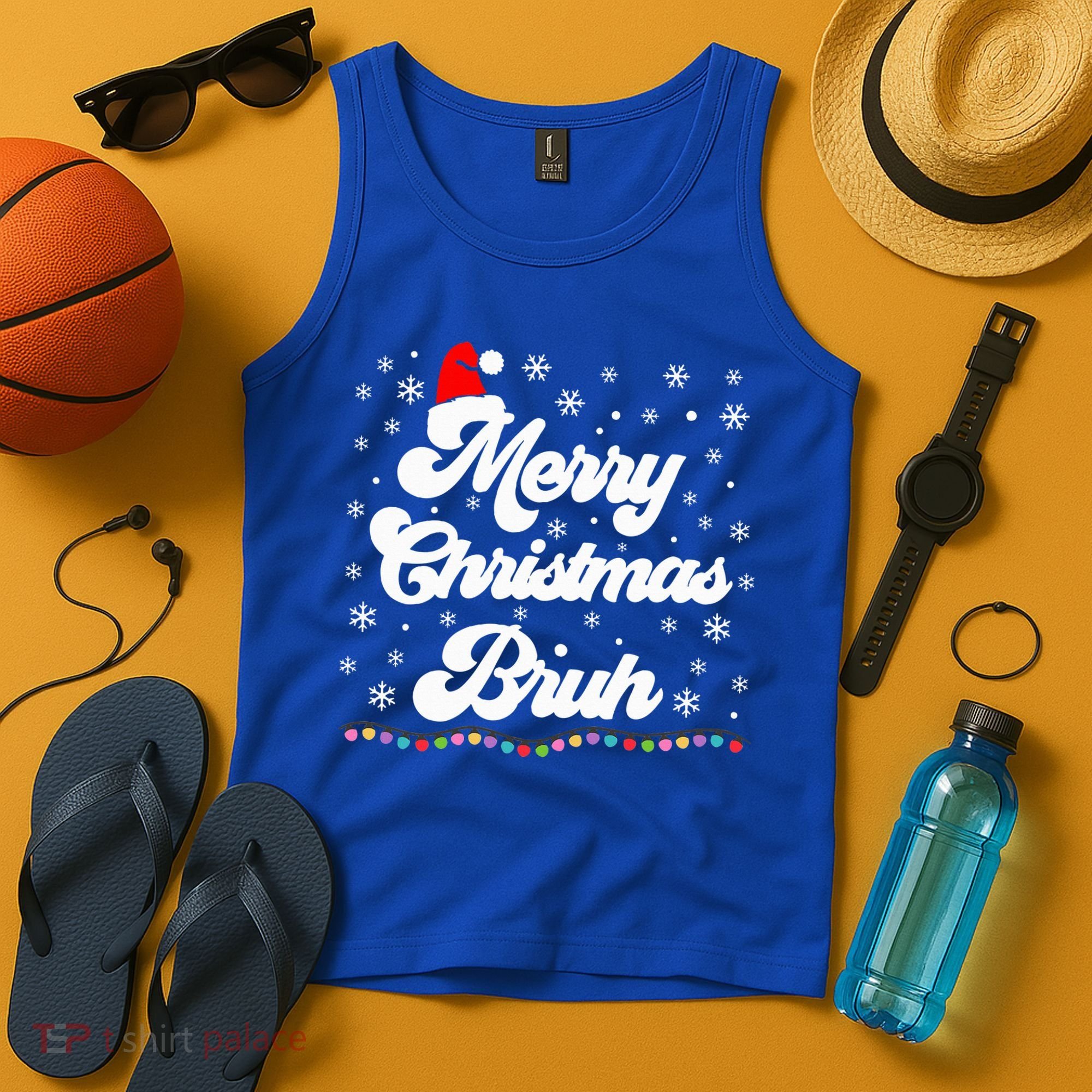 XMas Merry Christmas Bruh Meme Funny Christmas Tank Top