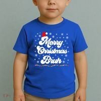 XMas Merry Christmas Bruh Meme Funny Christmas Toddler T-Shirt thumb 2
