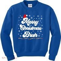 XMas Merry Christmas Bruh Meme Funny Christmas Kids Sweatshirt thumb 0