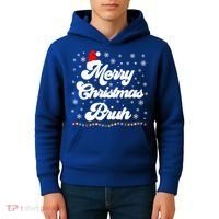 XMas Merry Christmas Bruh Meme Funny Christmas Kids Hoodie thumb 4