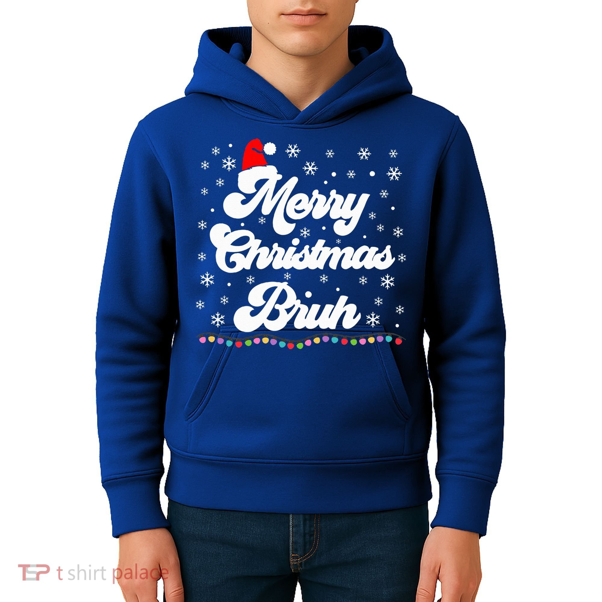 XMas Merry Christmas Bruh Meme Funny Christmas Kids Hoodie