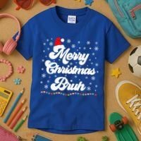XMas Merry Christmas Bruh Meme Funny Christmas Kids T-Shirt thumb 3