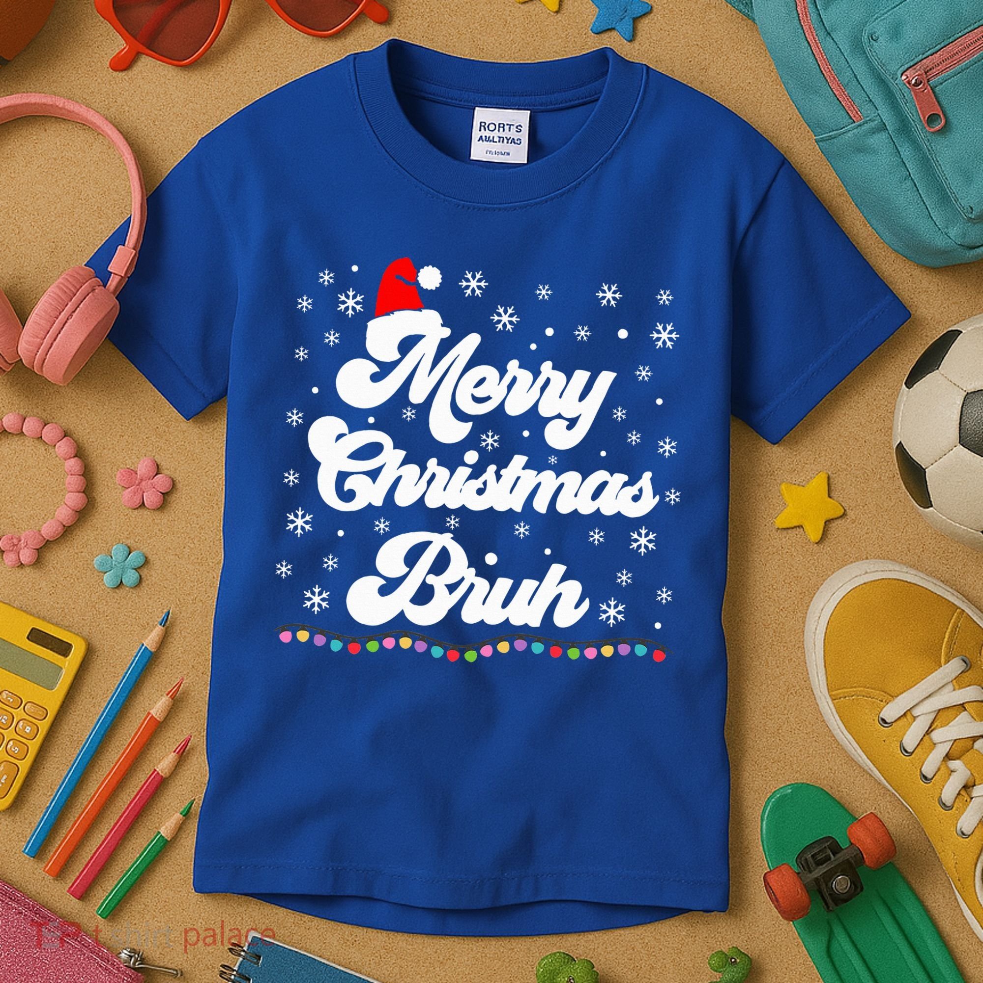 XMas Merry Christmas Bruh Meme Funny Christmas Kids T-Shirt