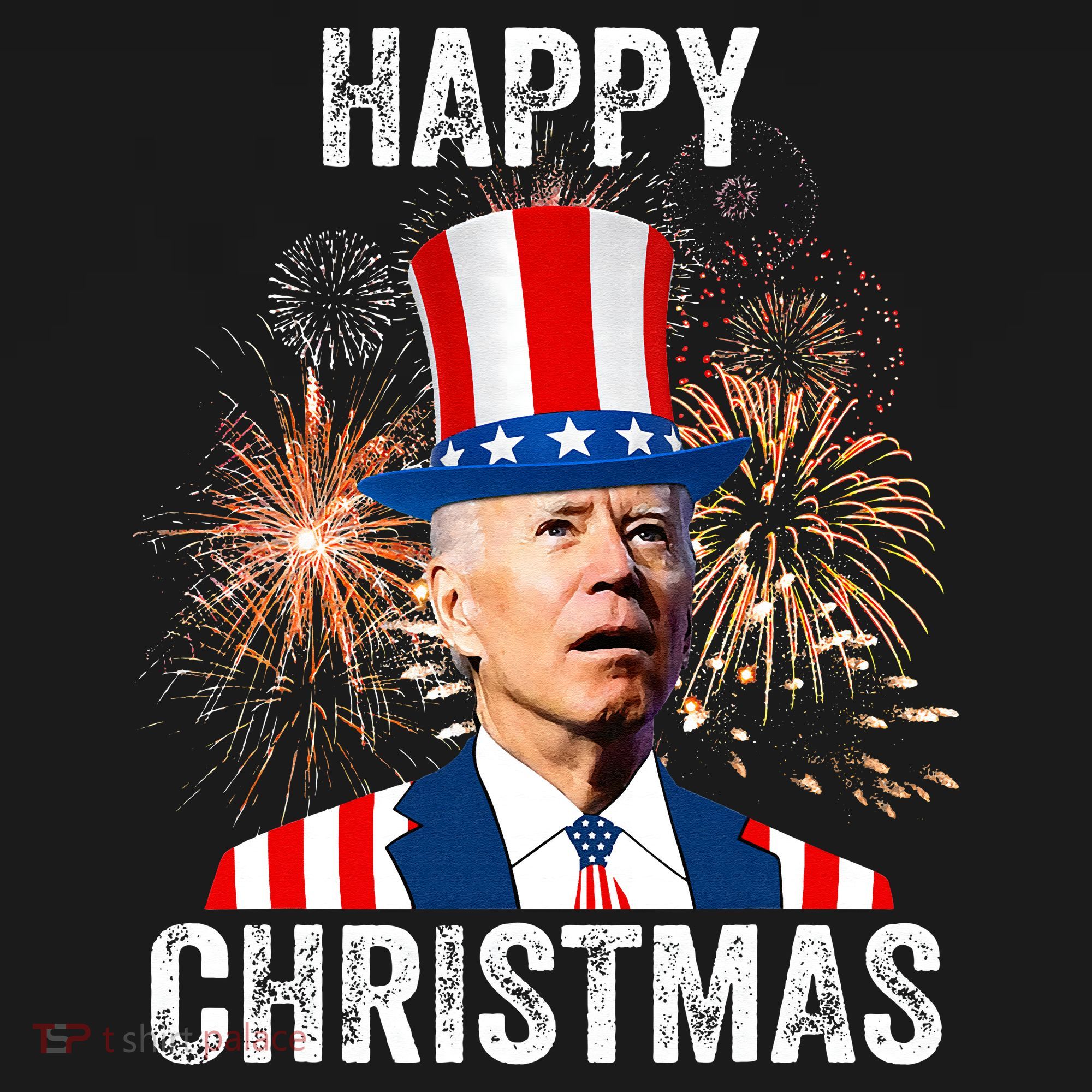 Xmas Merry Christmas Funny Happy 4th Of July Anti Joe Biden Women's Tank Top