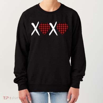XOXO Plaid Pattern Love Heart Women's Sweatshirt