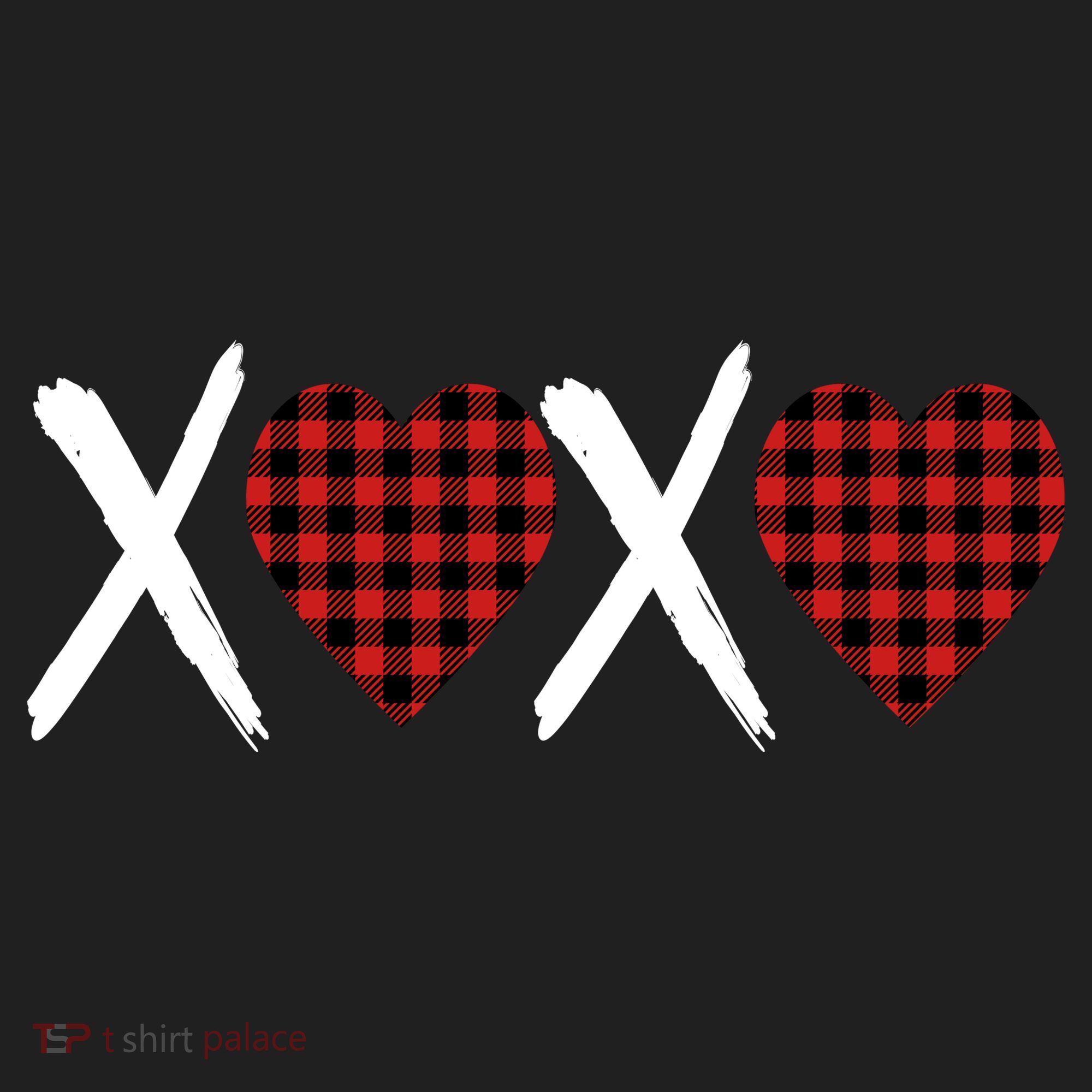 XOXO Plaid Pattern Love Heart Women's Sweatshirt