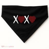 XOXO Plaid Pattern Love Heart USA-Made Doggie Bandana thumb 0