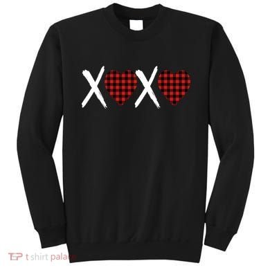 XOXO Plaid Pattern Love Heart Sweatshirt