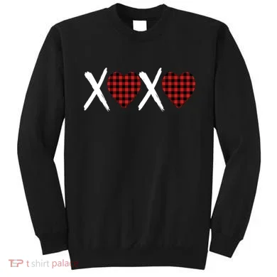 XOXO Plaid Pattern Love Heart Sweatshirt