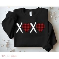 XOXO Plaid Pattern Love Heart Sweatshirt thumb 2