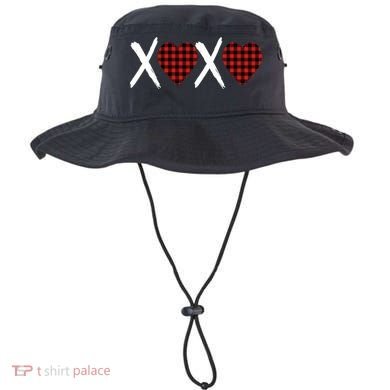 XOXO Plaid Pattern Love Heart Bucket Hat