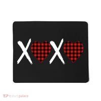 XOXO Plaid Pattern Love Heart Mousepad thumb 0
