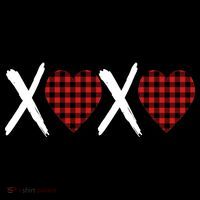 XOXO Plaid Pattern Love Heart Mousepad thumb 1