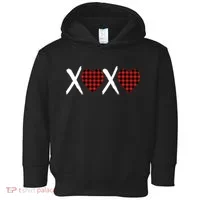 XOXO Plaid Pattern Love Heart Toddler Hoodie thumb 0