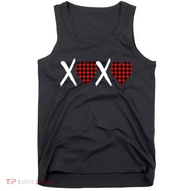 XOXO Plaid Pattern Love Heart Tank Top