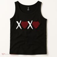 XOXO Plaid Pattern Love Heart Tank Top thumb 2