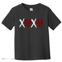 XOXO Plaid Pattern Love Heart Toddler T-Shirt thumb 0