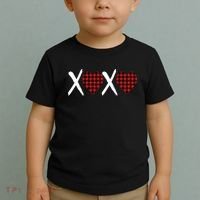 XOXO Plaid Pattern Love Heart Toddler T-Shirt thumb 2