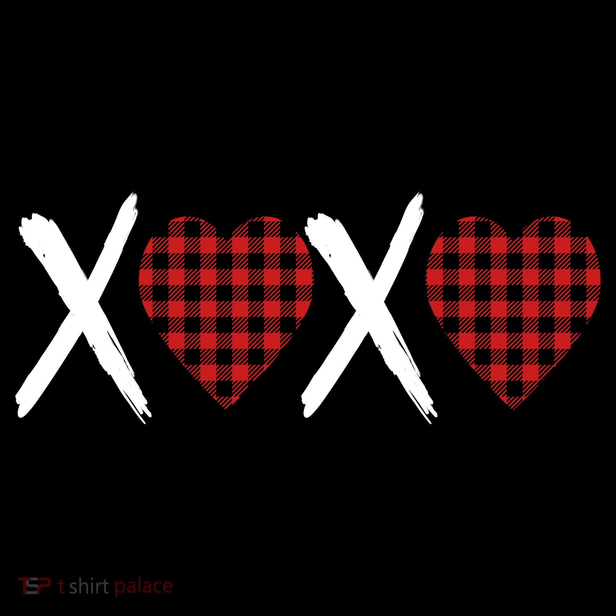 XOXO Plaid Pattern Love Heart Toddler T-Shirt