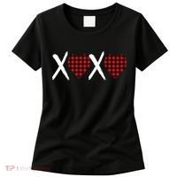 XOXO Plaid Pattern Love Heart Women's T-Shirt thumb 0