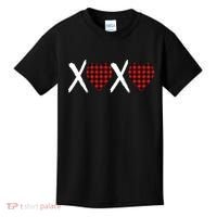 XOXO Plaid Pattern Love Heart Kids T-Shirt thumb 0