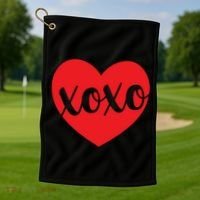 Xoxo Valentines Heart Golf Towel thumb 1