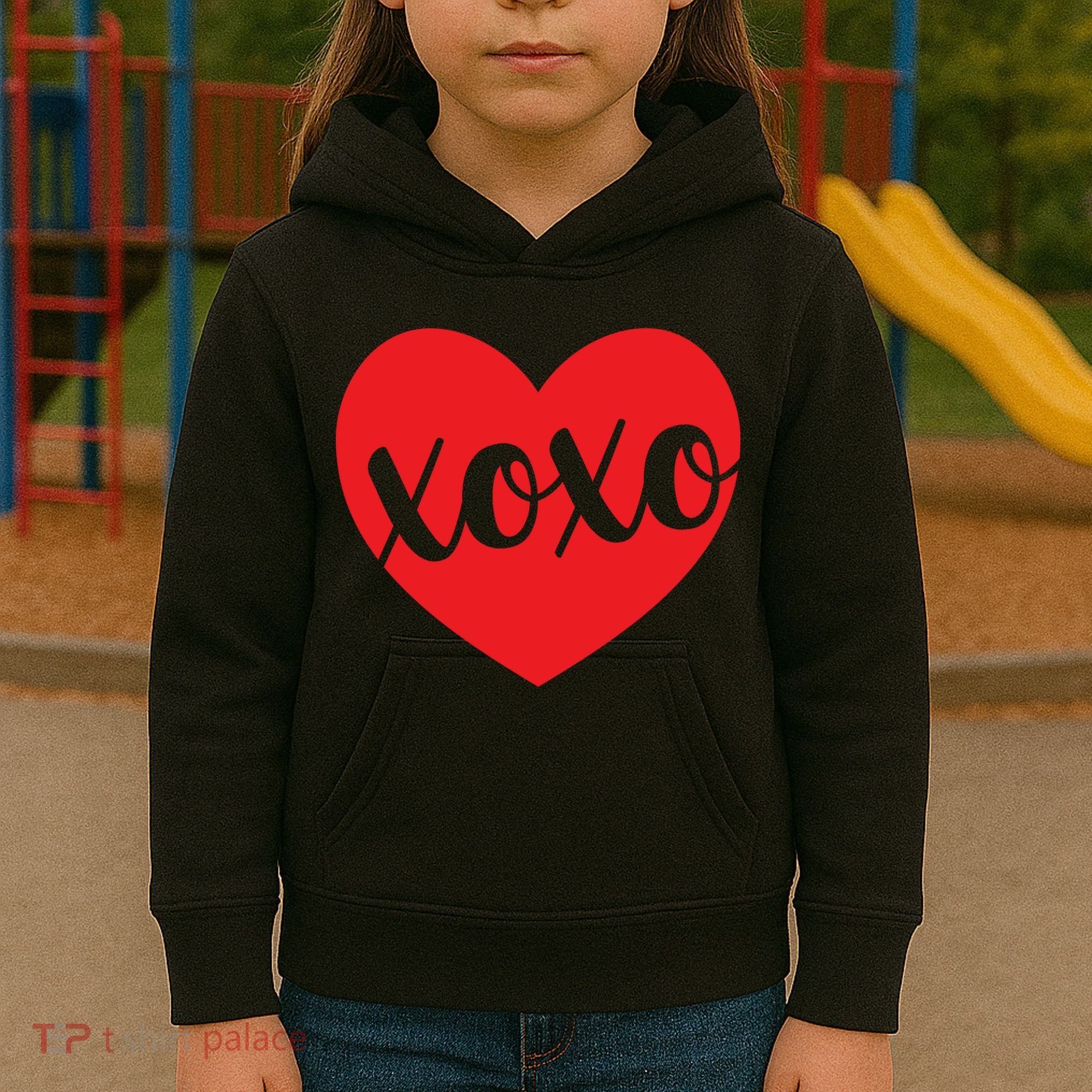Xoxo Valentines Heart Kids Hoodie