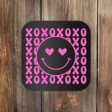 Xoxo Pink Logo Valentines Coaster