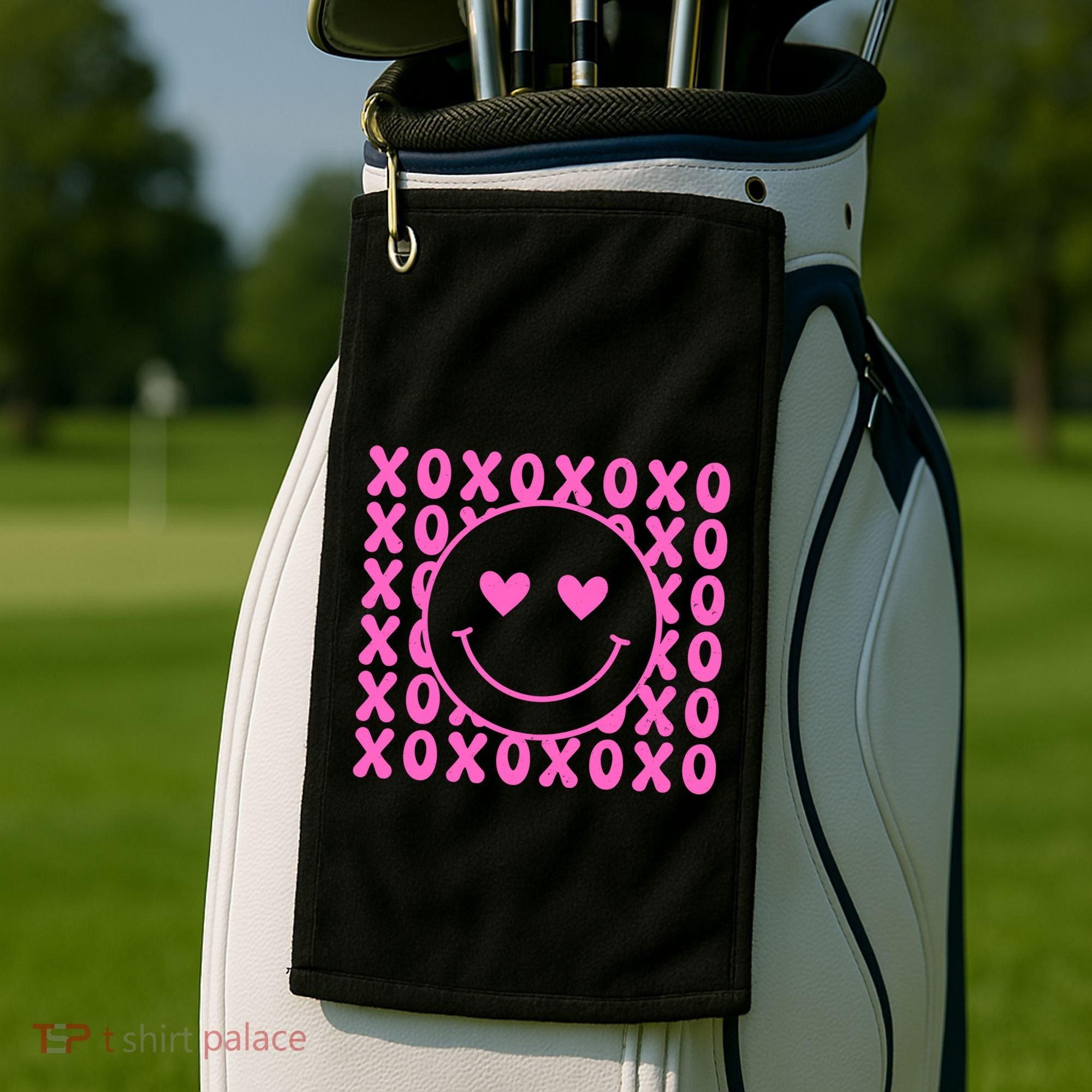 Xoxo Pink Logo Valentines Golf Towel