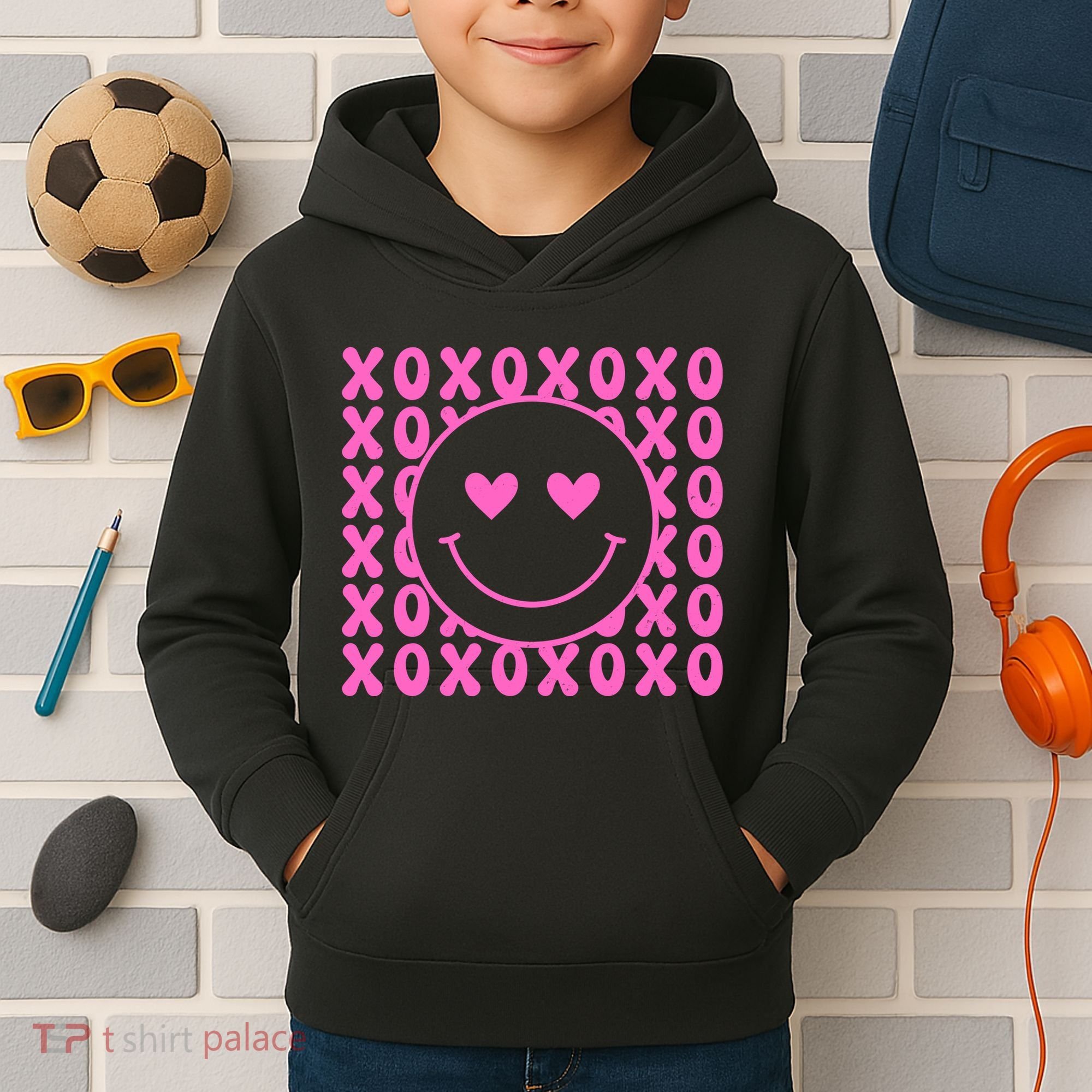 Xoxo Pink Logo Valentines Kids Hoodie