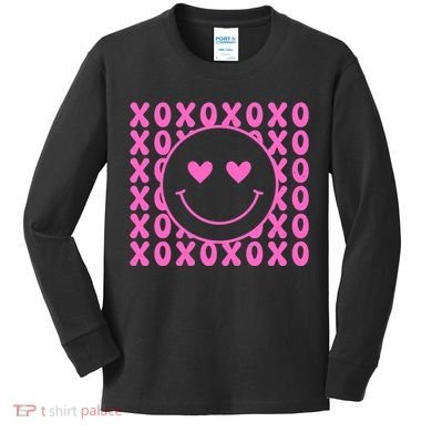 Xoxo Pink Logo Valentines Kids Long Sleeve Shirt
