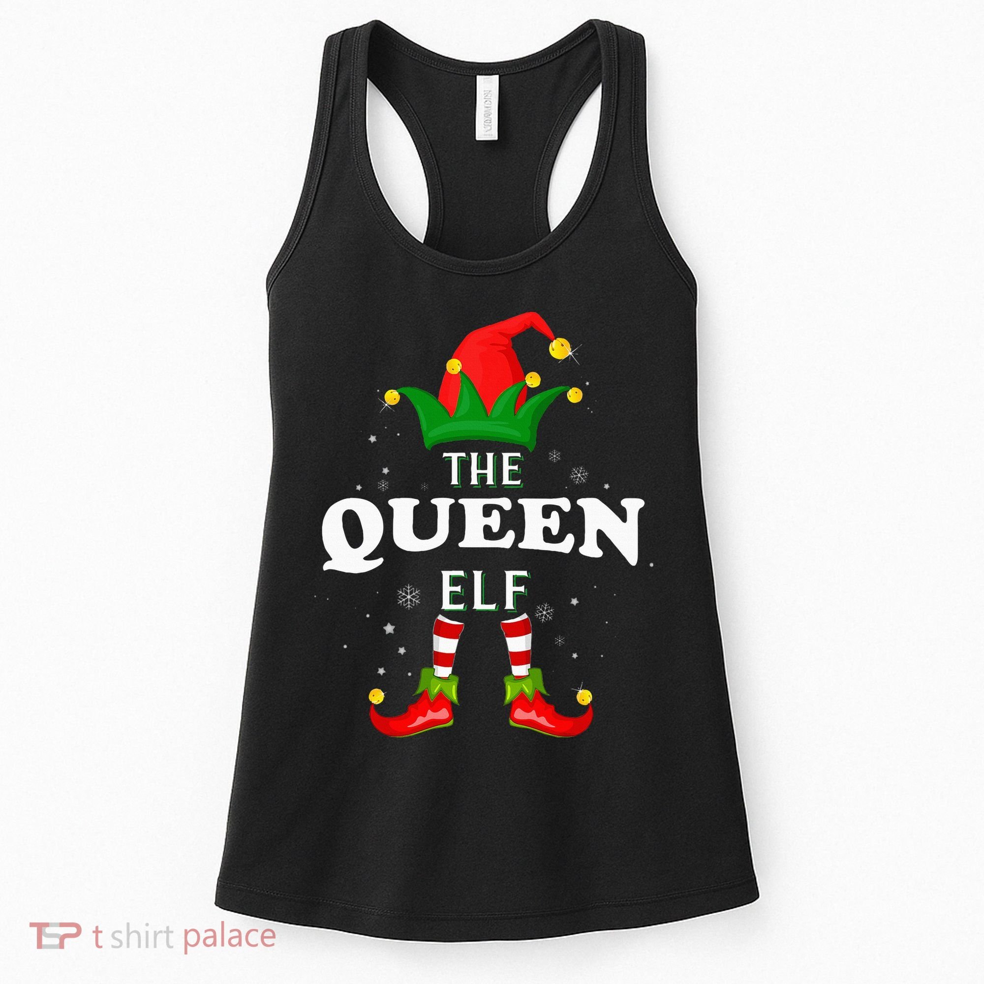 Xmas Queen Elf Family Matching Christmas Pajama Women's Tank Top