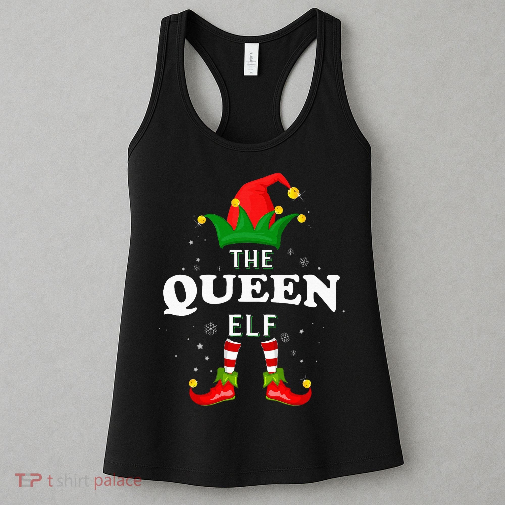 Xmas Queen Elf Family Matching Christmas Pajama Women's Tank Top