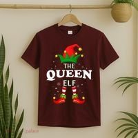 Xmas Queen Elf Family Matching Christmas Pajama T-Shirt thumb 2