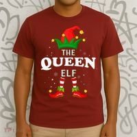 Xmas Queen Elf Family Matching Christmas Pajama T-Shirt thumb 3