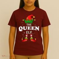 Xmas Queen Elf Family Matching Christmas Pajama T-Shirt thumb 4