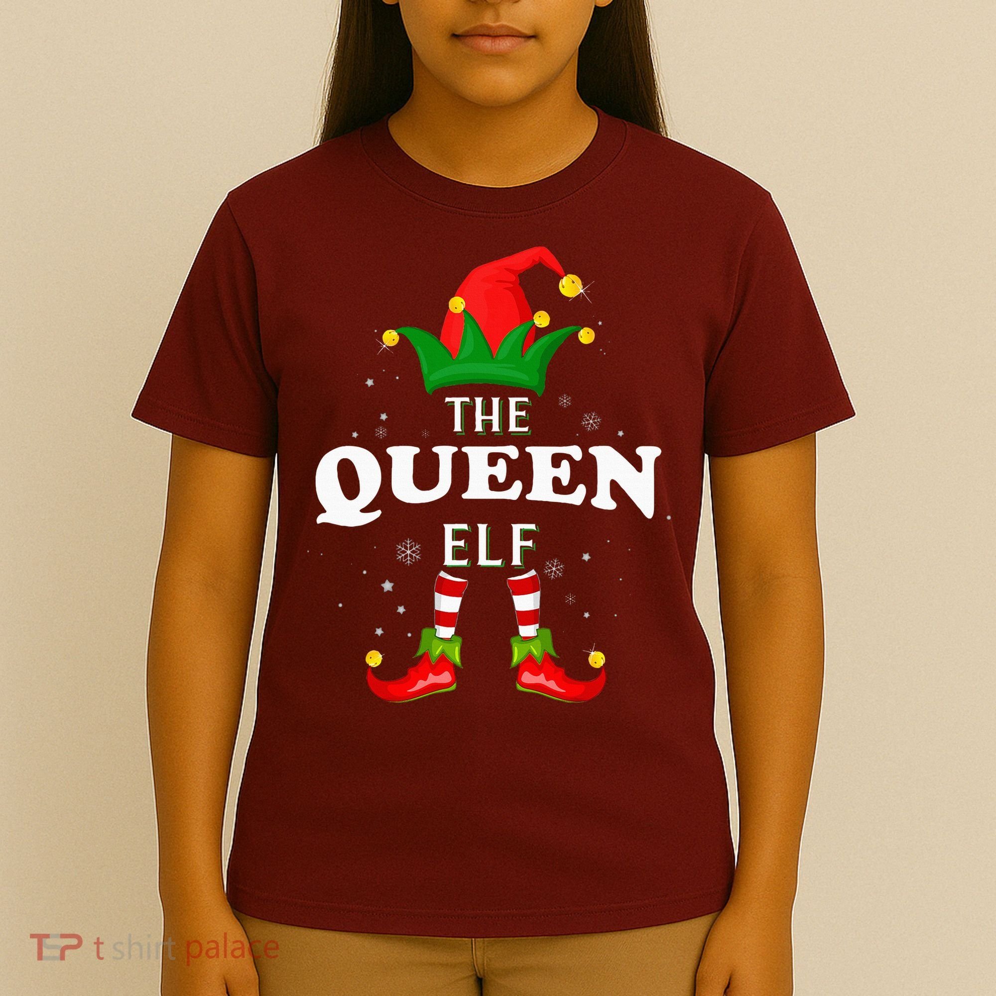 Xmas Queen Elf Family Matching Christmas Pajama T-Shirt