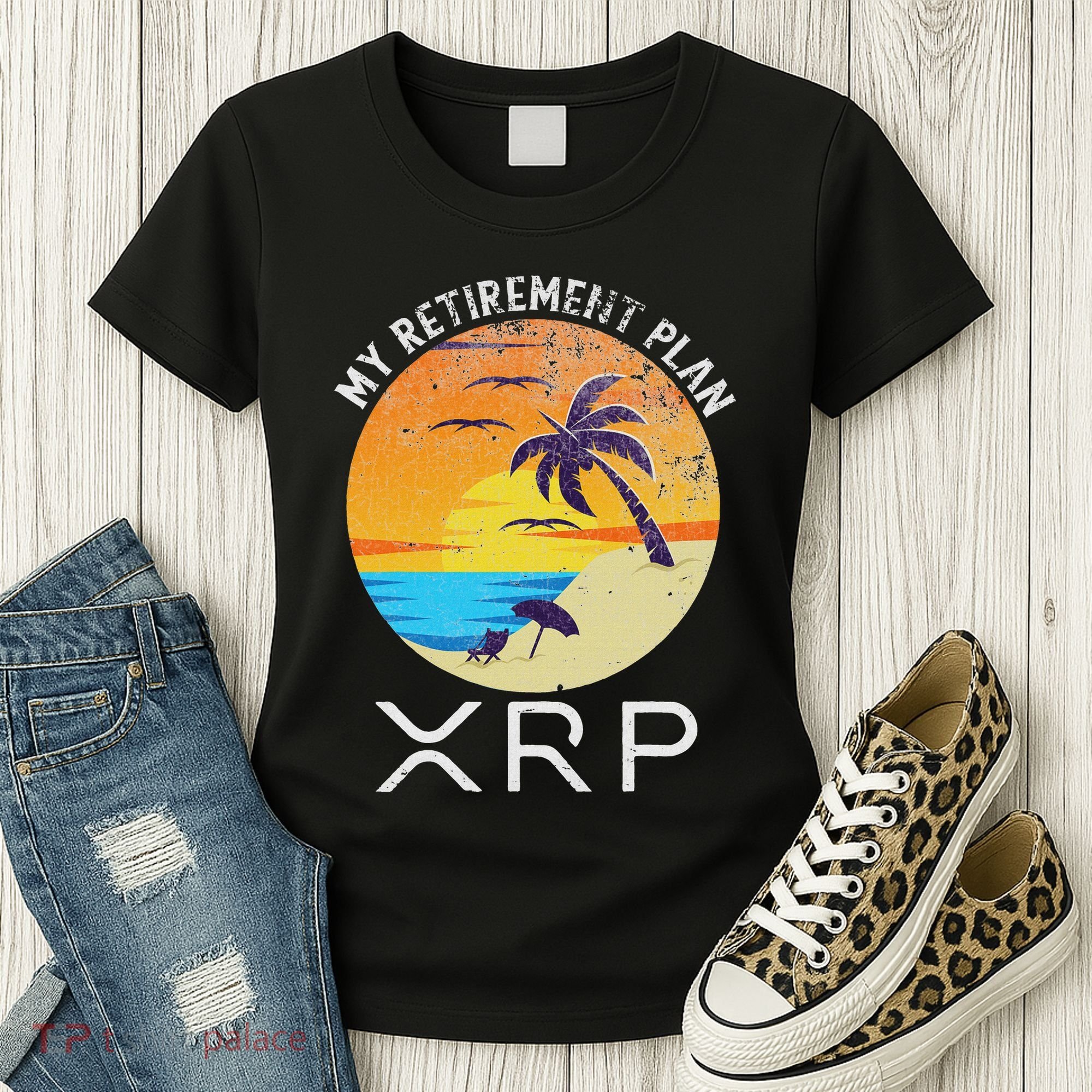 Xrp Ripple Cryptocurrency My Retirement Plan Beach Vacation Women's T-Shirt