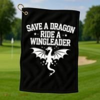 Xaddy Save A Dragon Ride A Wingleader 4th Wing Book Lover Golf Towel thumb 1