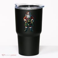 Xmas Santa Claus Hat Scottish Kilt Scotland Christmas Lights Gift Tumbler thumb 0